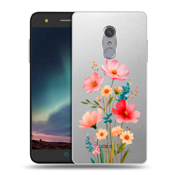 Силиконовый чехол на ZTE Blade V7 Plus с принтом Цветы Силиконовый чехол на ZTE Blade V7 Plus с принтом Цветы