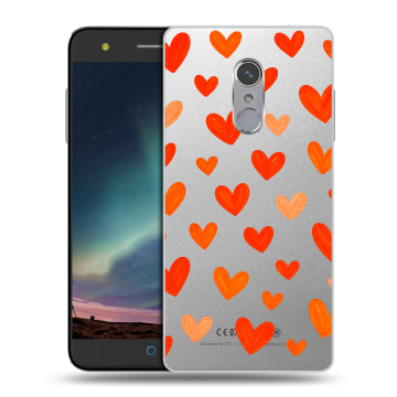 Силиконовый чехол на ZTE Blade V7 Plus с принтом Сердечки Силиконовый чехол на ZTE Blade V7 Plus с принтом Сердечки