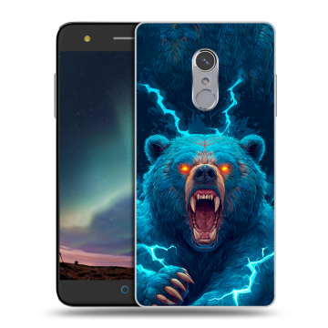Силиконовый чехол на ZTE Blade V7 Plus с принтом Медведь Силиконовый чехол на ZTE Blade V7 Plus с принтом Медведь