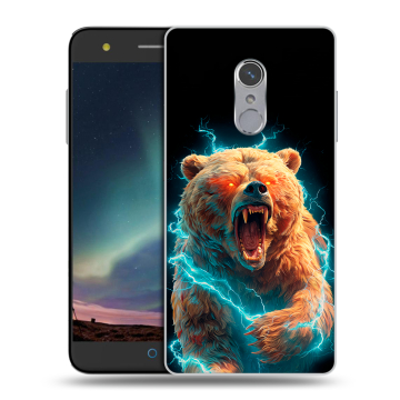 Силиконовый чехол на ZTE Blade V7 Plus с принтом Медведь Силиконовый чехол на ZTE Blade V7 Plus с принтом Медведь