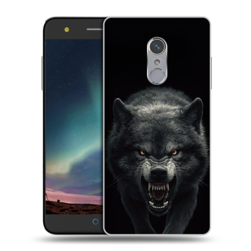 Силиконовый чехол на ZTE Blade V7 Plus с принтом Волк