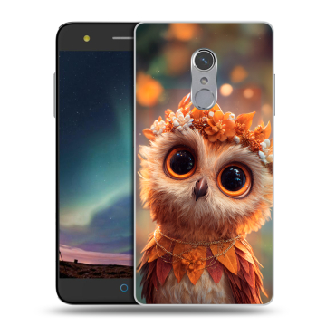 Силиконовый чехол на ZTE Blade V7 Plus с принтом Милая сова