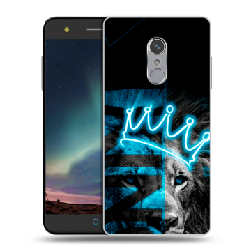 Силиконовый чехол на ZTE Blade V7 Plus с принтом Король лев