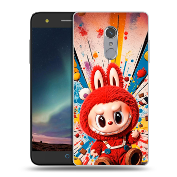 Силиконовый чехол на ZTE Blade V7 Plus с принтом Labubu Лабубу