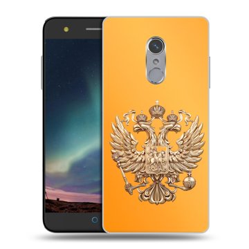 Силиконовый чехол на ZTE Blade V7 Plus с принтом Герб Флаг России