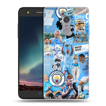 Силиконовый чехол на ZTE Blade V7 Plus с принтом Man City Манчестер Сити