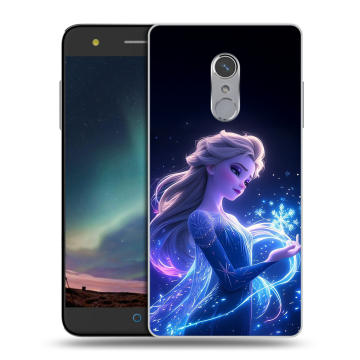 Силиконовый чехол на ZTE Blade V7 Plus с принтом Холодное сердце Frozen