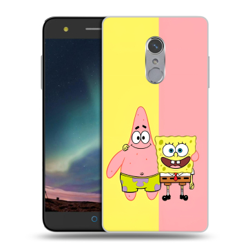 Силиконовый чехол на ZTE Blade V7 Plus с принтом Спанч боб Спанчбоб