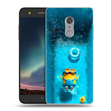 Силиконовый чехол на ZTE Blade V7 Plus с принтом Миньоны