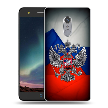 Силиконовый чехол на ZTE Blade V7 Plus с принтом Флаг России