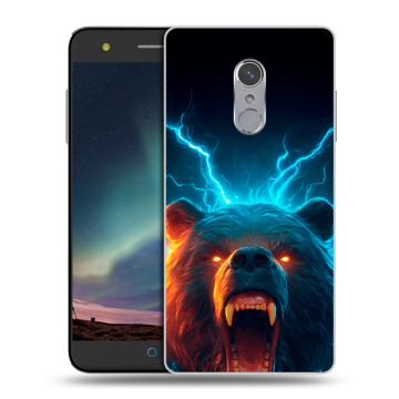 Силиконовый чехол на ZTE Blade V7 Plus с принтом Медведь