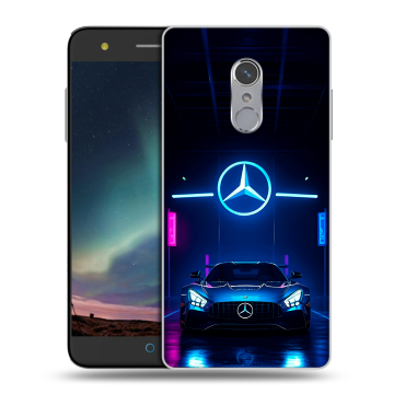 Силиконовый чехол на ZTE Blade V7 Plus с принтом Mercedes Мерседес