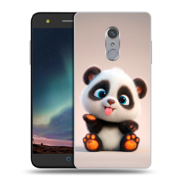 Силиконовый чехол на ZTE Blade V7 Plus с принтом милая панда
