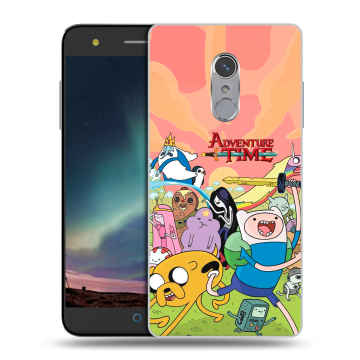 Силиконовый чехол на ZTE Blade V7 Plus с принтом Adventure time Время приключений