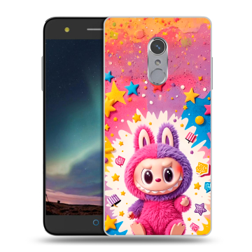 Силиконовый чехол на ZTE Blade V7 Plus с принтом Labubu Лабубу