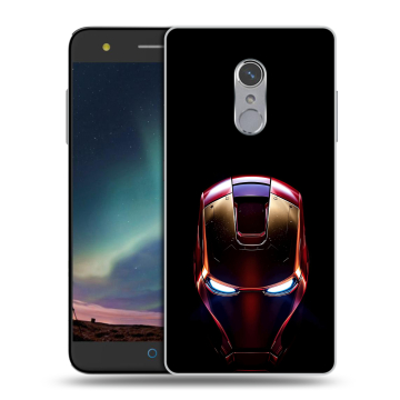 Силиконовый чехол на ZTE Blade V7 Plus с принтом IronMan Железный человек