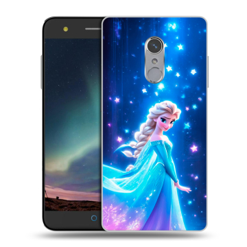 Силиконовый чехол на ZTE Blade V7 Plus с принтом Холодное сердце Frozen