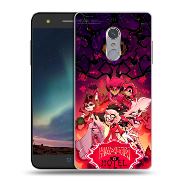 Силиконовый чехол на ZTE Blade V7 Plus с принтом Hazbin Hotel Отель Хазбин