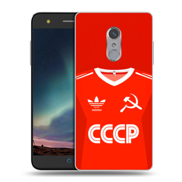 Силиконовый чехол на ZTE Blade V7 Plus с принтом Флаг Герб СССР