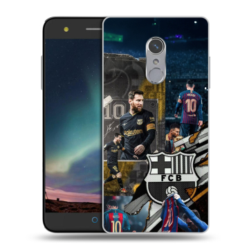 Силиконовый чехол на ZTE Blade V7 Plus с принтом Messi Barcelona