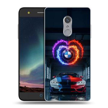 Силиконовый чехол на ZTE Blade V7 Plus с принтом BMW БМВ