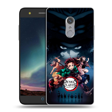 Силиконовый чехол на ZTE Blade V7 Plus с принтом Demon Slayer Клинок рассекающий демонов Силиконовый чехол на ZTE Blade V7 Plus с принтом Demon Slayer Клинок рассекающий демонов