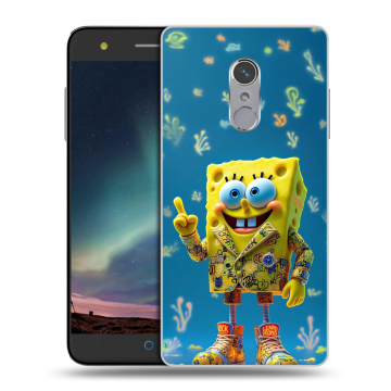 Силиконовый чехол на ZTE Blade V7 Plus с принтом Спанч боб Спанчбоб Силиконовый чехол на ZTE Blade V7 Plus с принтом Спанч боб Спанчбоб