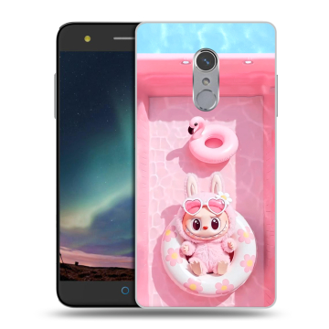 Силиконовый чехол на ZTE Blade V7 Plus с принтом Labubu Лабубу