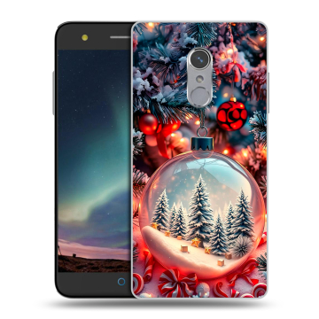 Силиконовый чехол на ZTE Blade V7 Plus с принтом Новый год