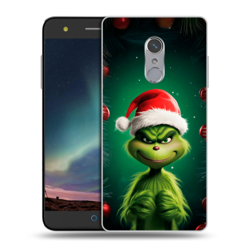 Силиконовый чехол на ZTE Blade V7 Plus с принтом Гринч Новый год Рождество