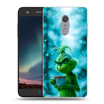 Силиконовый чехол на ZTE Blade V7 Plus с принтом Новый год гринч