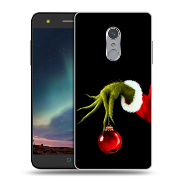 Силиконовый чехол на ZTE Blade V7 Plus с принтом Новый год Гринч
