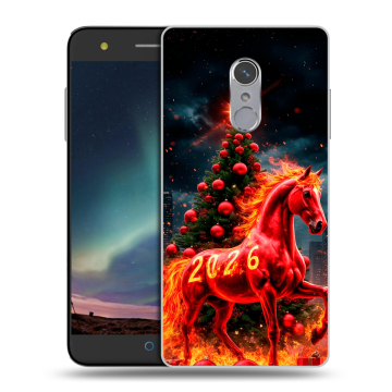Силиконовый чехол на ZTE Blade V7 Plus с принтом Новый год