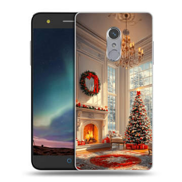 Силиконовый чехол на ZTE Blade V7 Plus с принтом Новый год