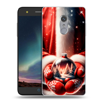 Силиконовый чехол на ZTE Blade V7 Plus с принтом Новый год