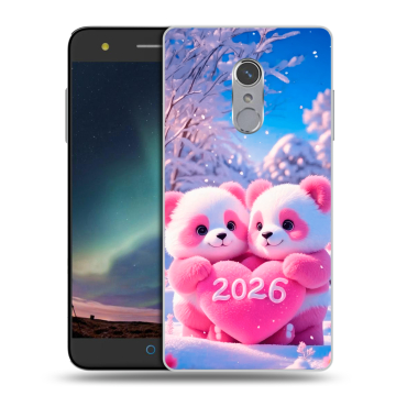 Силиконовый чехол на ZTE Blade V7 Plus с принтом Новый год
