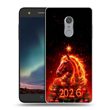 Силиконовый чехол на ZTE Blade V7 Plus с принтом Новый год