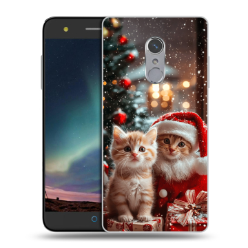 Силиконовый чехол на ZTE Blade V7 Plus с принтом Новый год