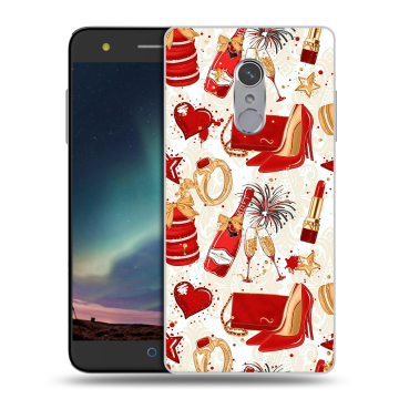 Силиконовый чехол на ZTE Blade V7 Plus с принтом Новый год