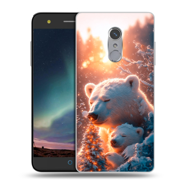 Силиконовый чехол на ZTE Blade V7 Plus с принтом Новый год
