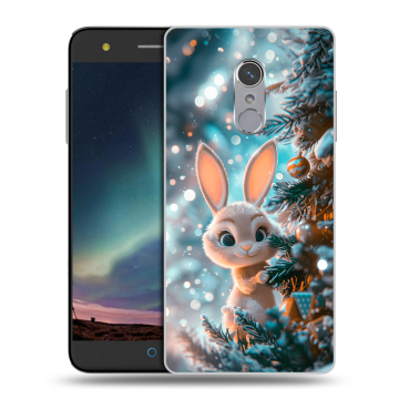 Силиконовый чехол на ZTE Blade V7 Plus с принтом Новый год