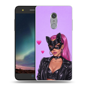 Силиконовый чехол на ZTE Blade V7 Plus с принтом женский
