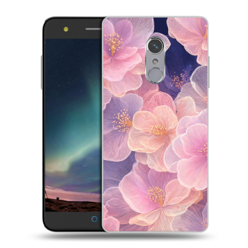 Силиконовый чехол на ZTE Blade V7 Plus с принтом женский