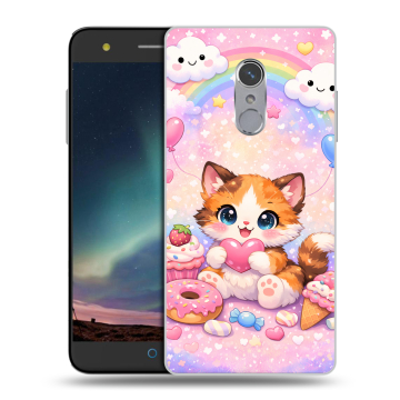 Силиконовый чехол на ZTE Blade V7 Plus с принтом для девочек