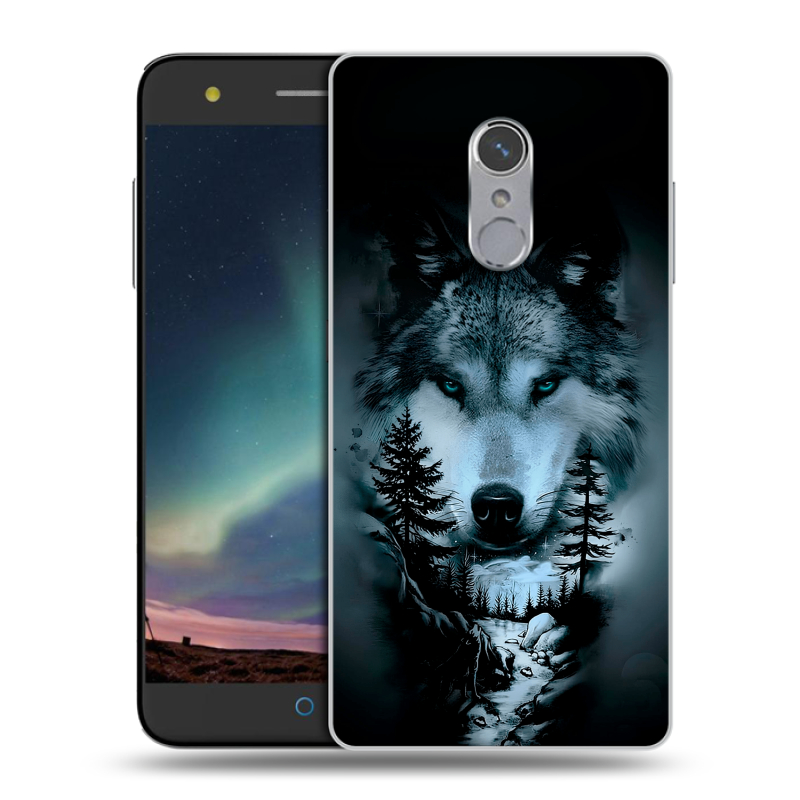Силиконовый чехол на ZTE Blade V7 Plus с принтом Лесной волк Силиконовый чехол на ZTE Blade V7 Plus с принтом Лесной волк