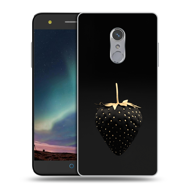 Силиконовый чехол на ZTE Blade V7 Plus с принтом Черная клубника Силиконовый чехол на ZTE Blade V7 Plus с принтом Черная клубника
