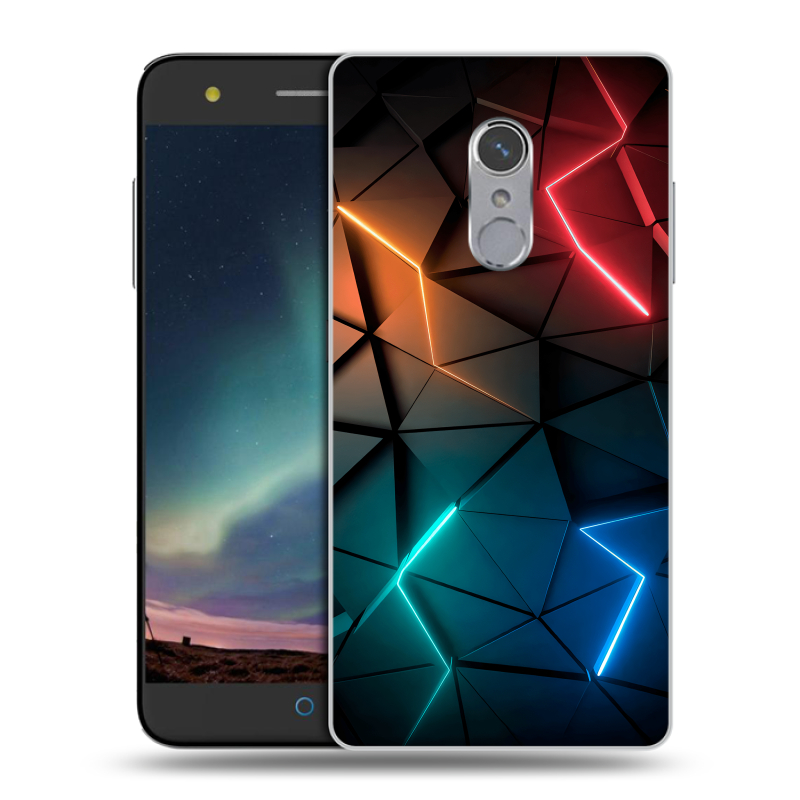 Силиконовый чехол на ZTE Blade V7 Plus с принтом Абстракция неон Силиконовый чехол на ZTE Blade V7 Plus с принтом Абстракция неон