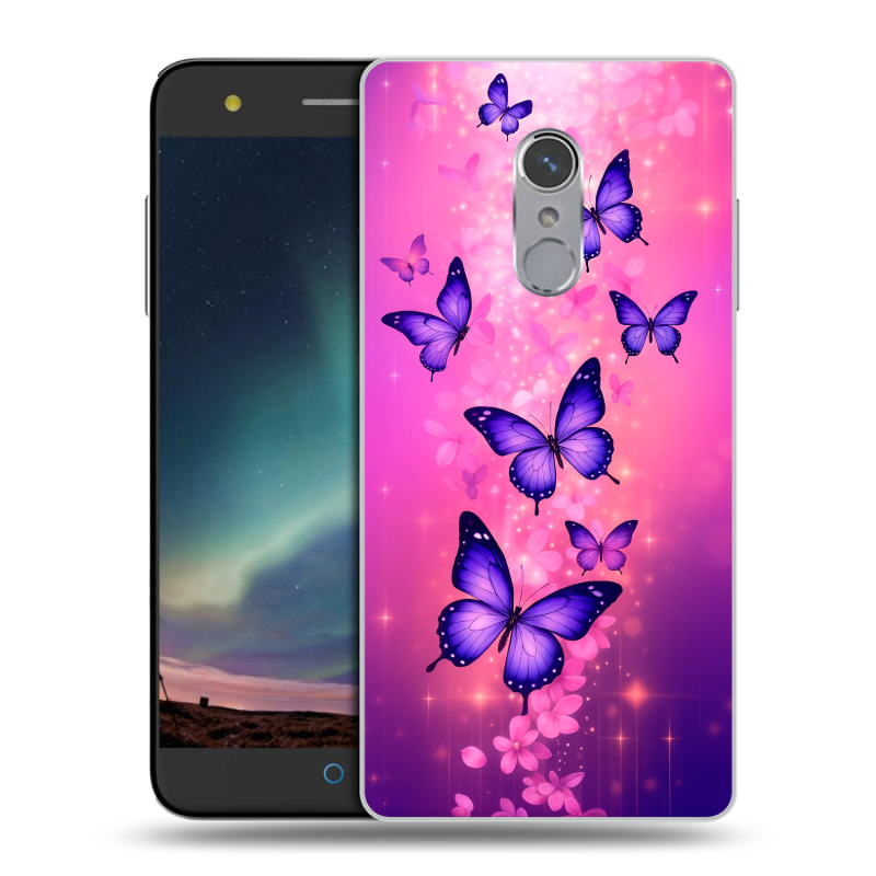 Силиконовый чехол на ZTE Blade V7 Plus с принтом Бабочки Силиконовый чехол на ZTE Blade V7 Plus с принтом Бабочки