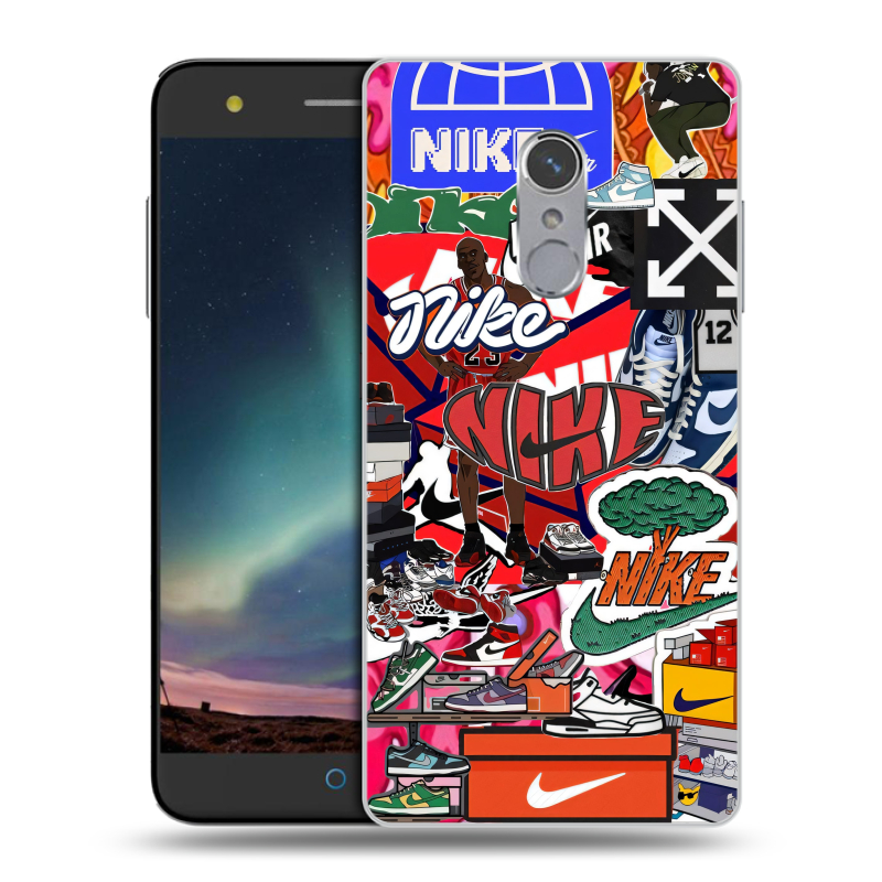 Силиконовый чехол на ZTE Blade V7 Plus с принтом Найк Nike яркий Силиконовый чехол на ZTE Blade V7 Plus с принтом Найк Nike яркий