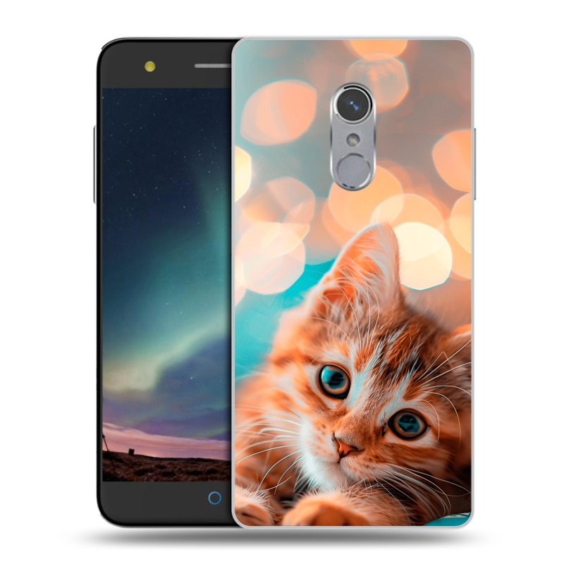 Силиконовый чехол на ZTE Blade V7 Plus с принтом котик Силиконовый чехол на ZTE Blade V7 Plus с принтом котик